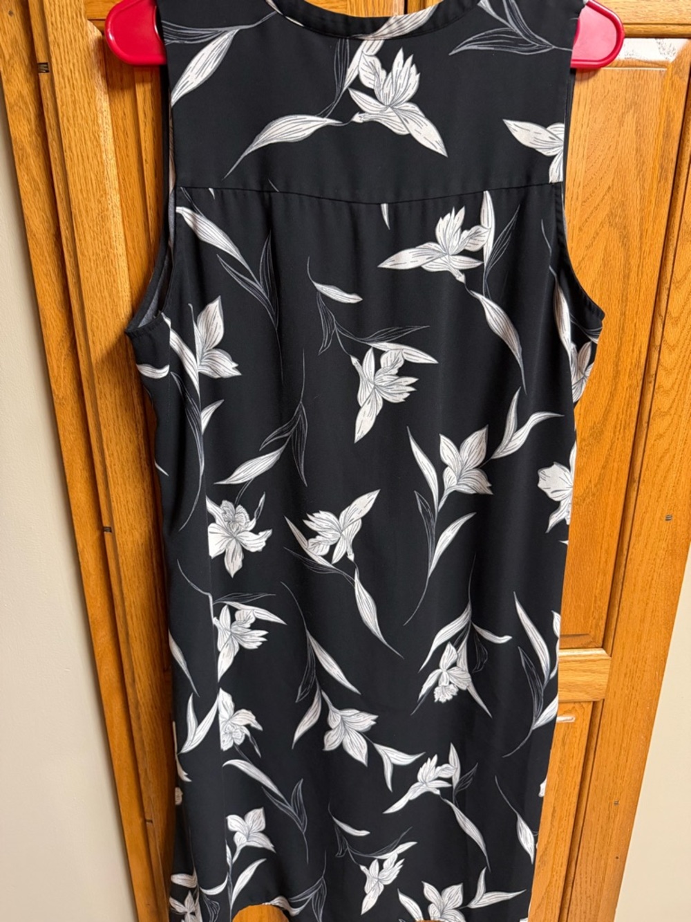Black Floral V-Neck Dress